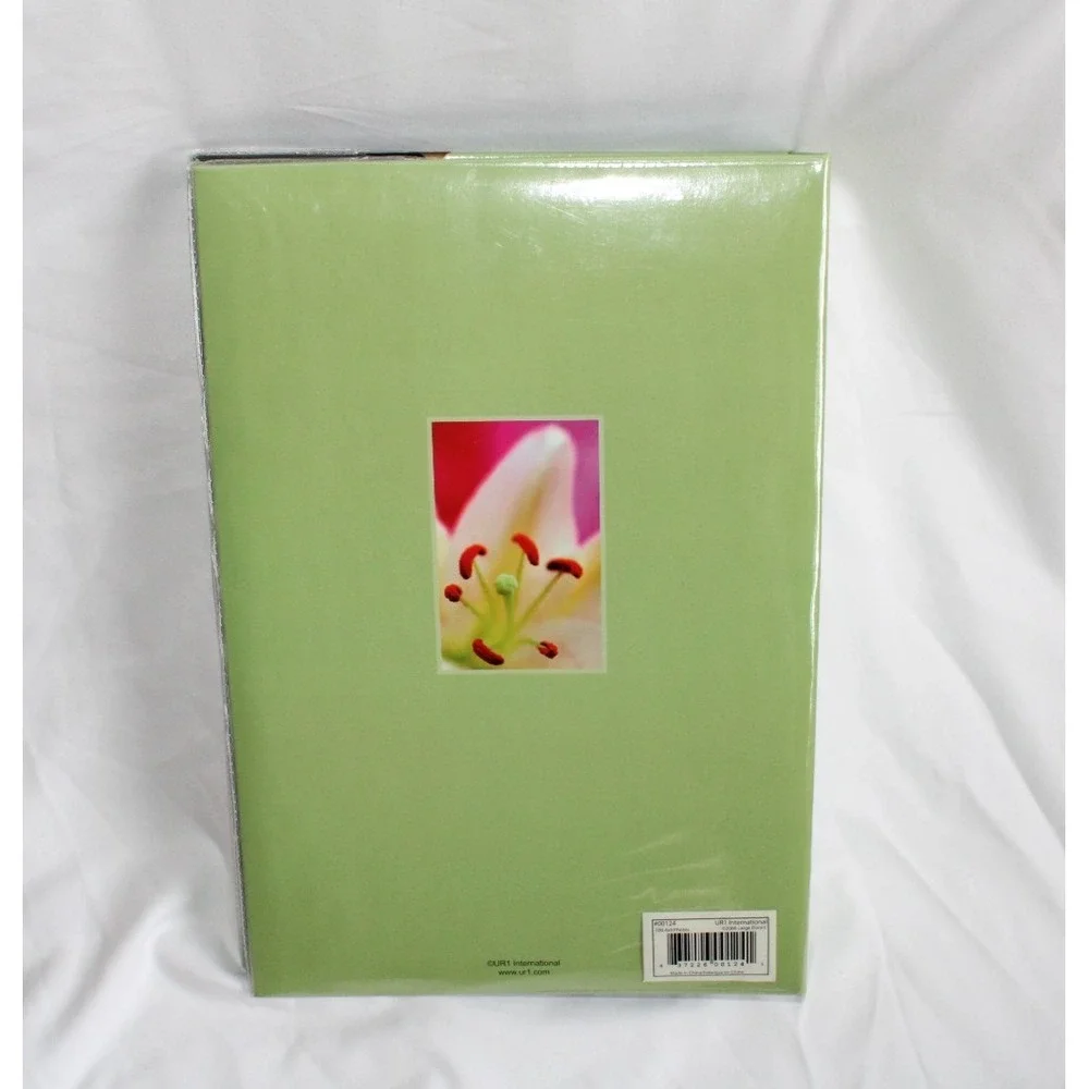 Vintage Pocket Photo Album 300 (4 x 6) Pictures w Writing Area Floral Green NEW